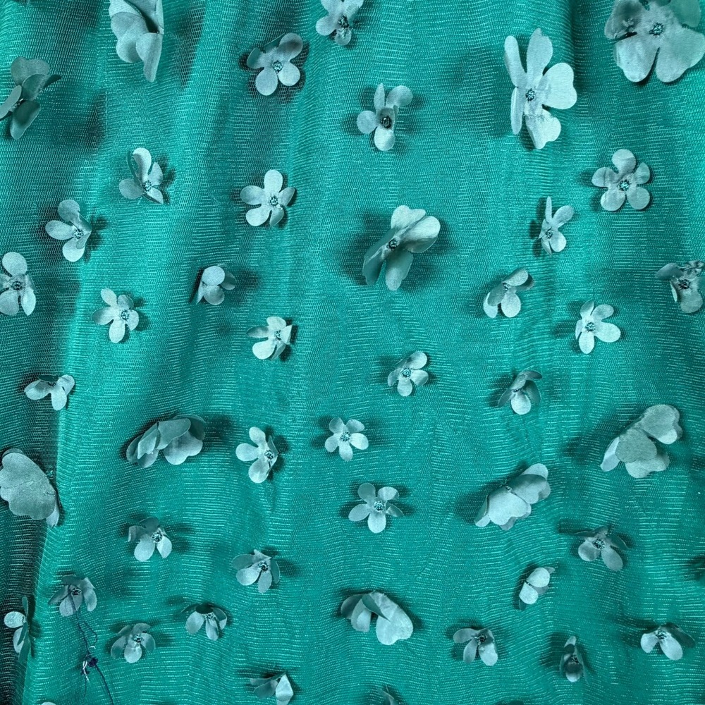 Vimpunec L Green Tulle Floral Applique Halter‎ Neck Dress St Patty's Day Party - Picture 9 of 12